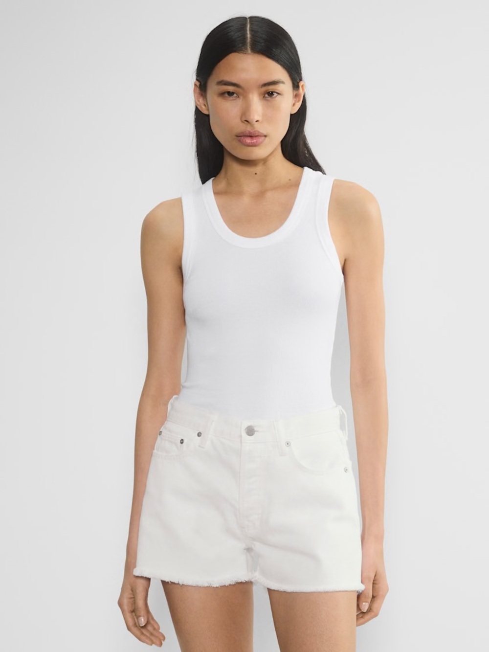 Aritzia White High-Waist Denim Jean Shorts